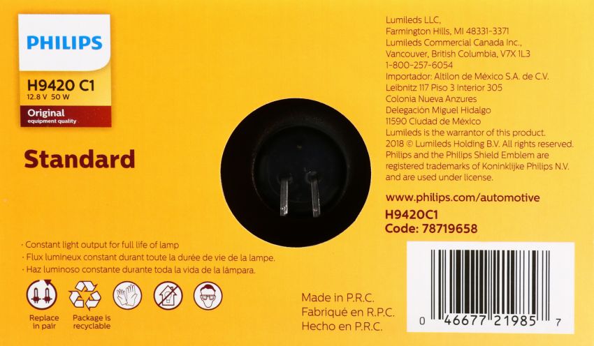 Philips H9420C1 Philips Standard Sealed Beam H9420