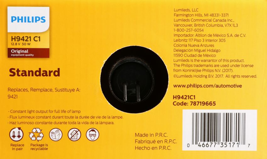 Philips H9421C1 Philips Standard Sealed Beam H9421