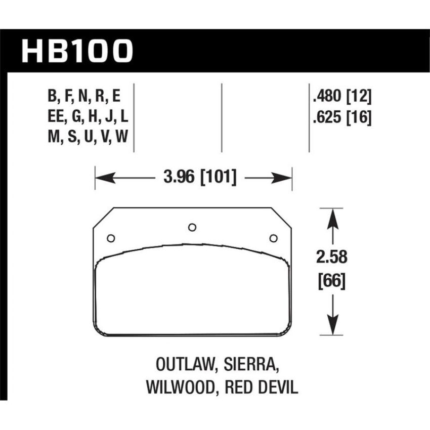 Hawk Performance HB100B.480 HPS 5.0 Disc Brake Pad