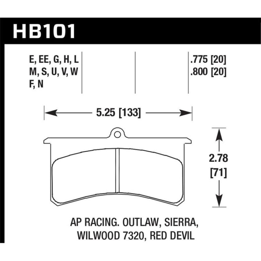 Hawk Performance HB101D.800 ER-1 Disc Brake Pad