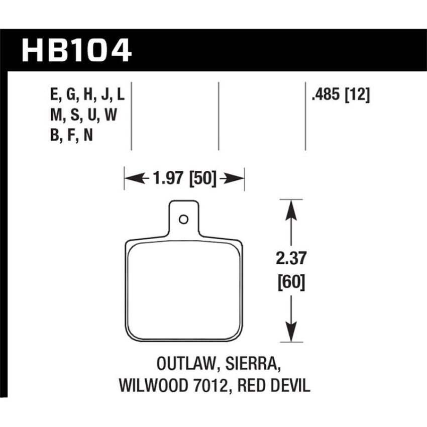 Hawk Performance HB104B.485 HPS 5.0 Disc Brake Pad