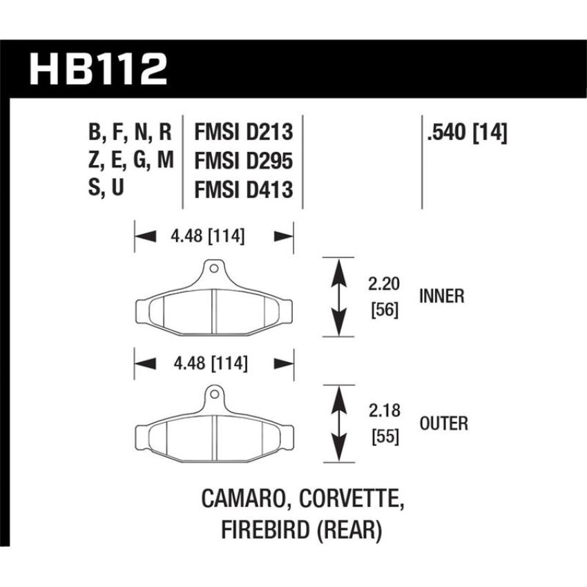 Hawk Performance HB112E.540 Blue 9012 Disc Brake Pad