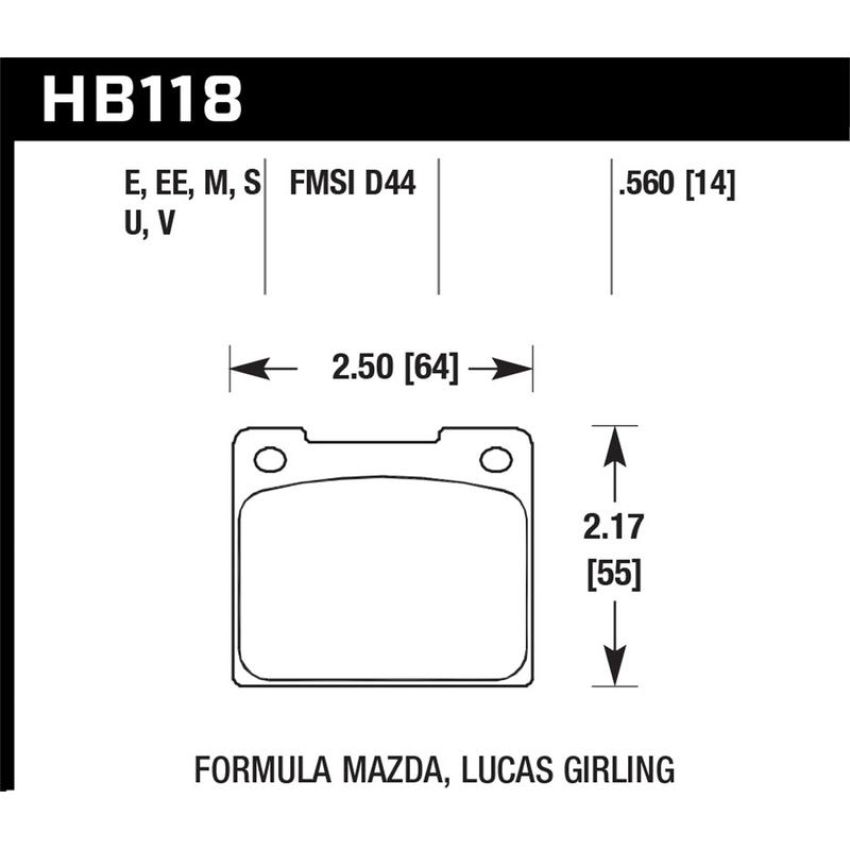 Hawk Performance HB118E.560 Blue 9012 Disc Brake Pad