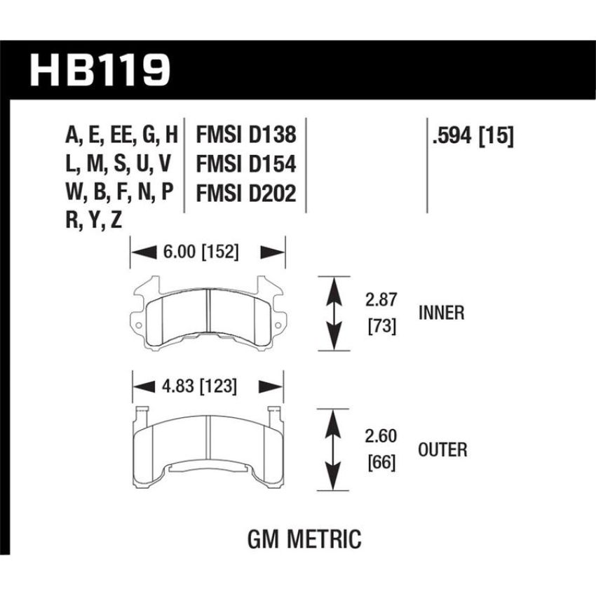 Hawk Performance HB119E.594 Blue 9012 Disc Brake Pad