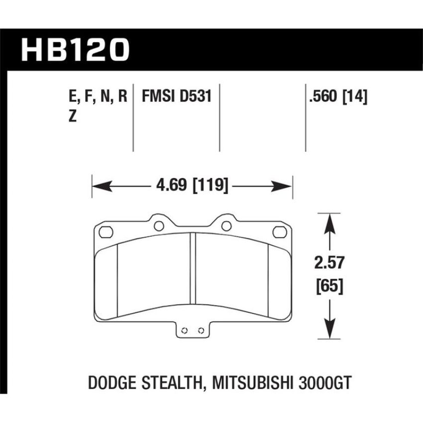 Hawk Performance HB120N.560 HP Plus Disc Brake Pad