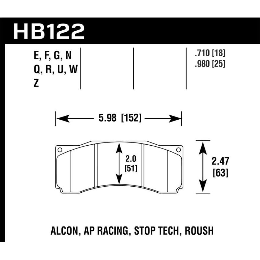 Hawk Performance HB122D.710 ER-1 Disc Brake Pad