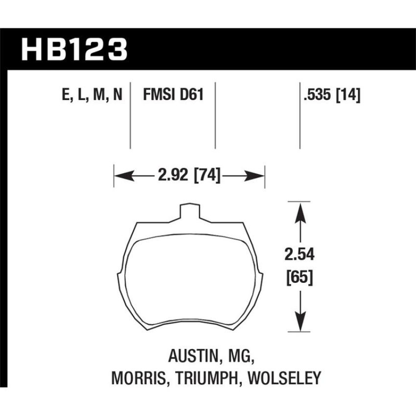 Hawk Performance HB123E.535 Blue 9012 Disc Brake Pad