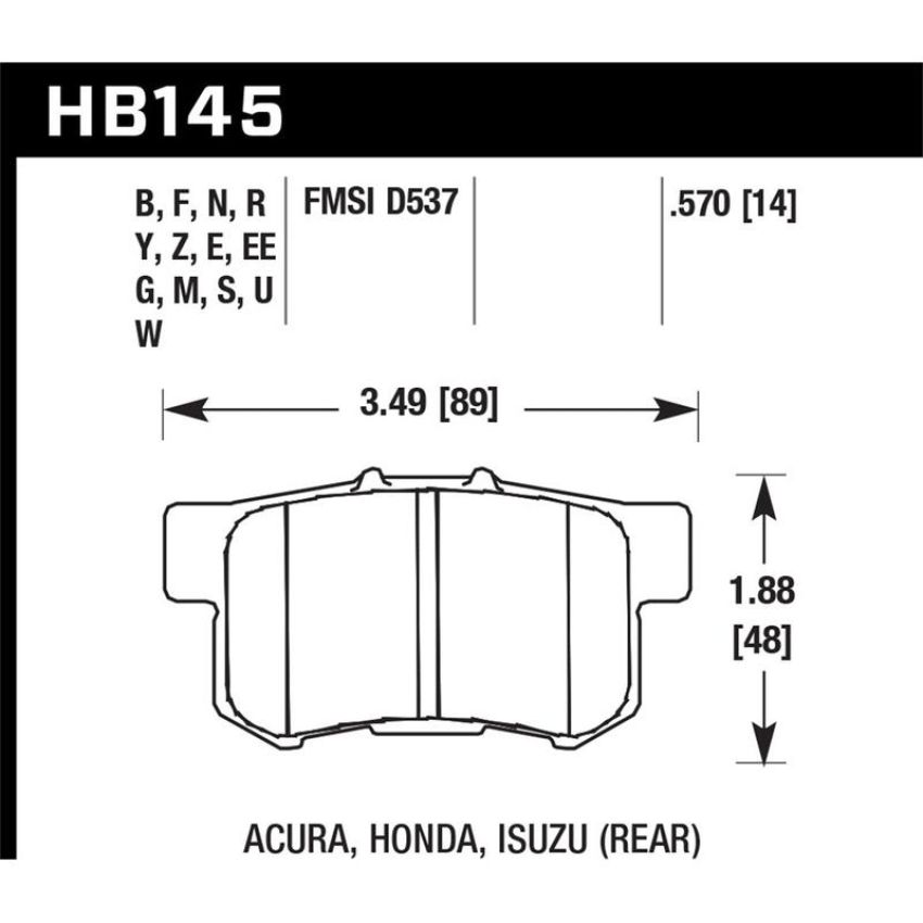 Hawk Performance HB145E.570 Blue 9012 Disc Brake Pad