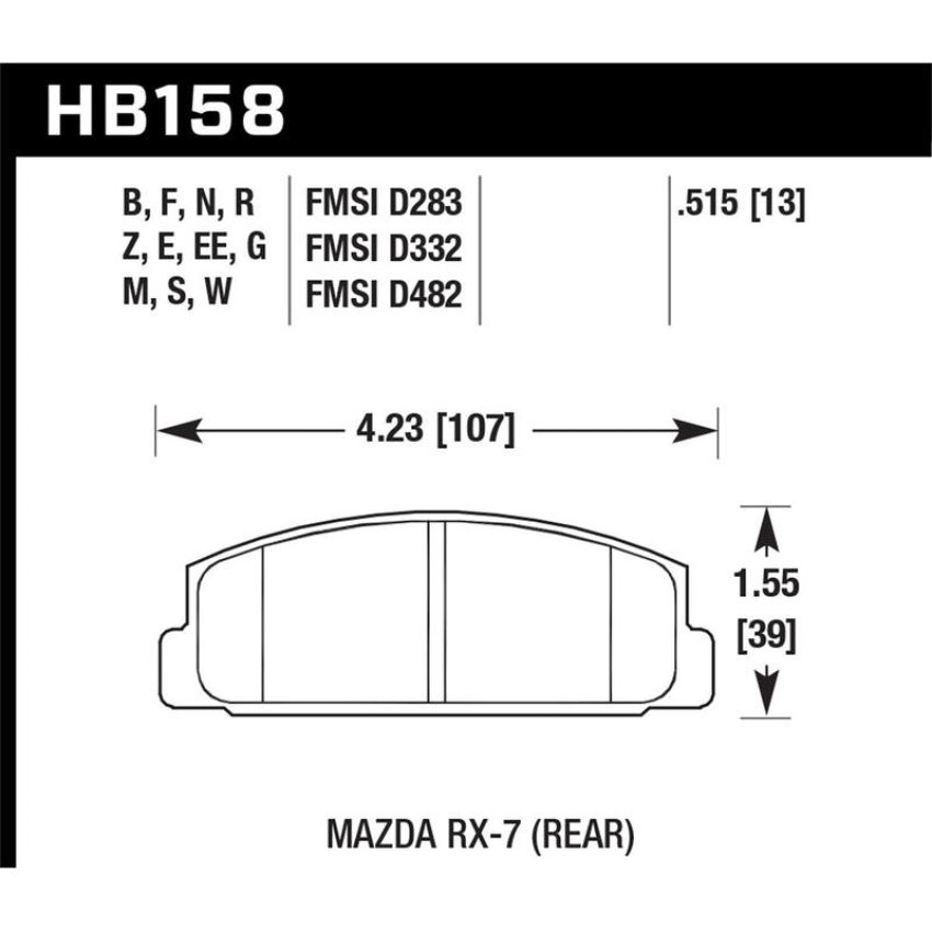 Hawk Performance HB158B.515 HPS 5.0 Disc Brake Pad