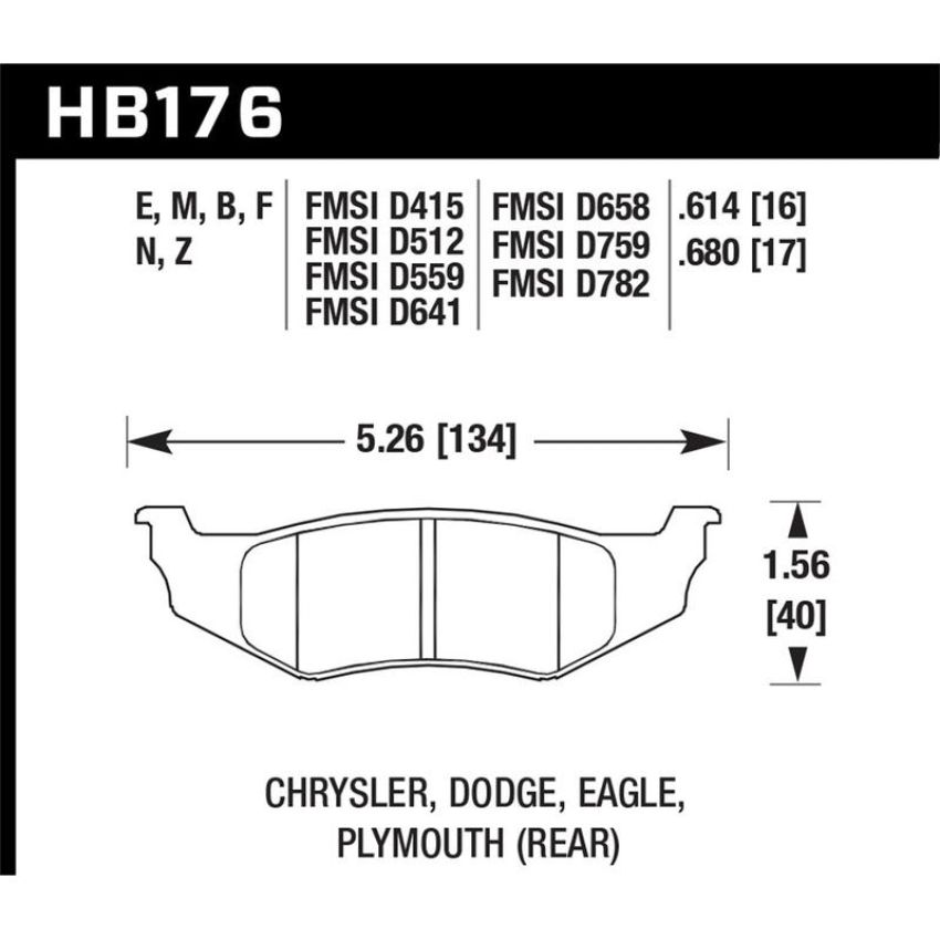 Hawk Performance HB176F.614 HPS Disc Brake Pad