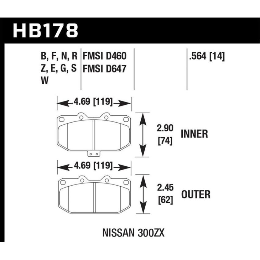 Hawk Performance HB178E.564 Blue 9012 Disc Brake Pad