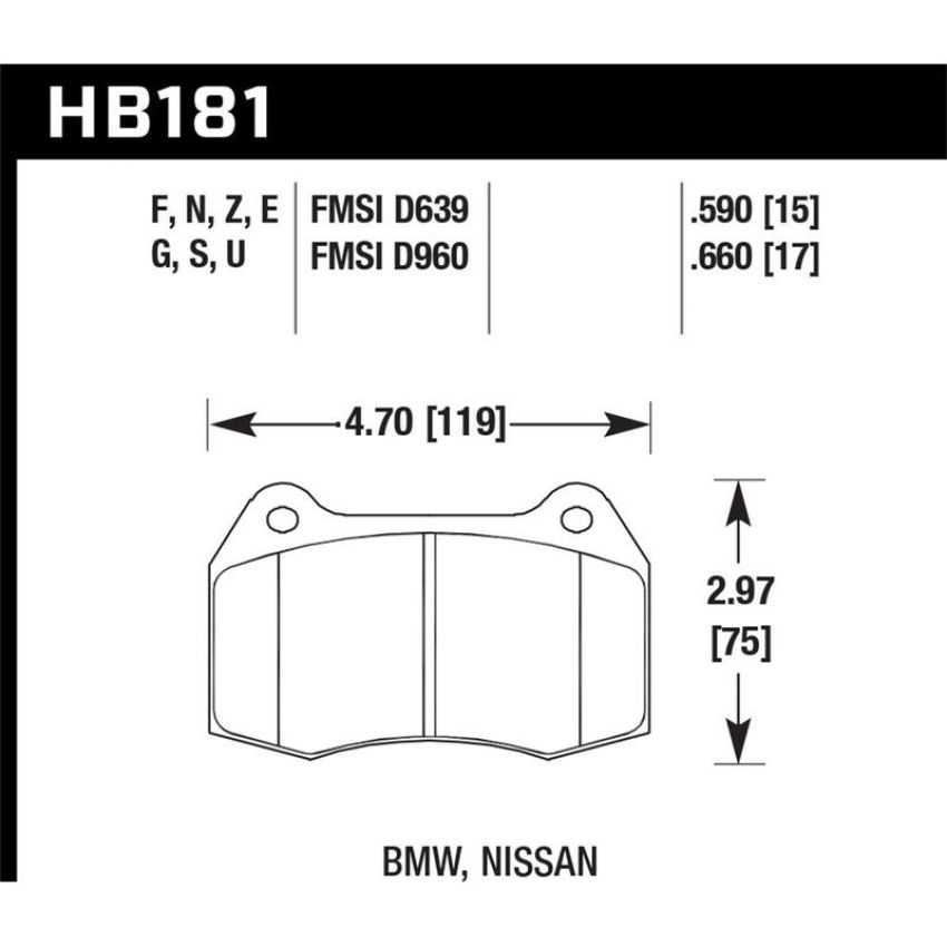 Hawk Performance HB181F.590 HPS Disc Brake Pad