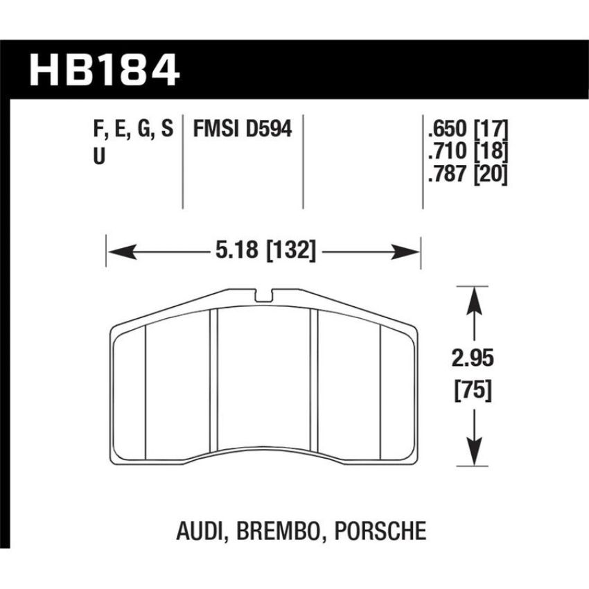 Hawk Performance HB184E.710 Blue 9012 Disc Brake Pad