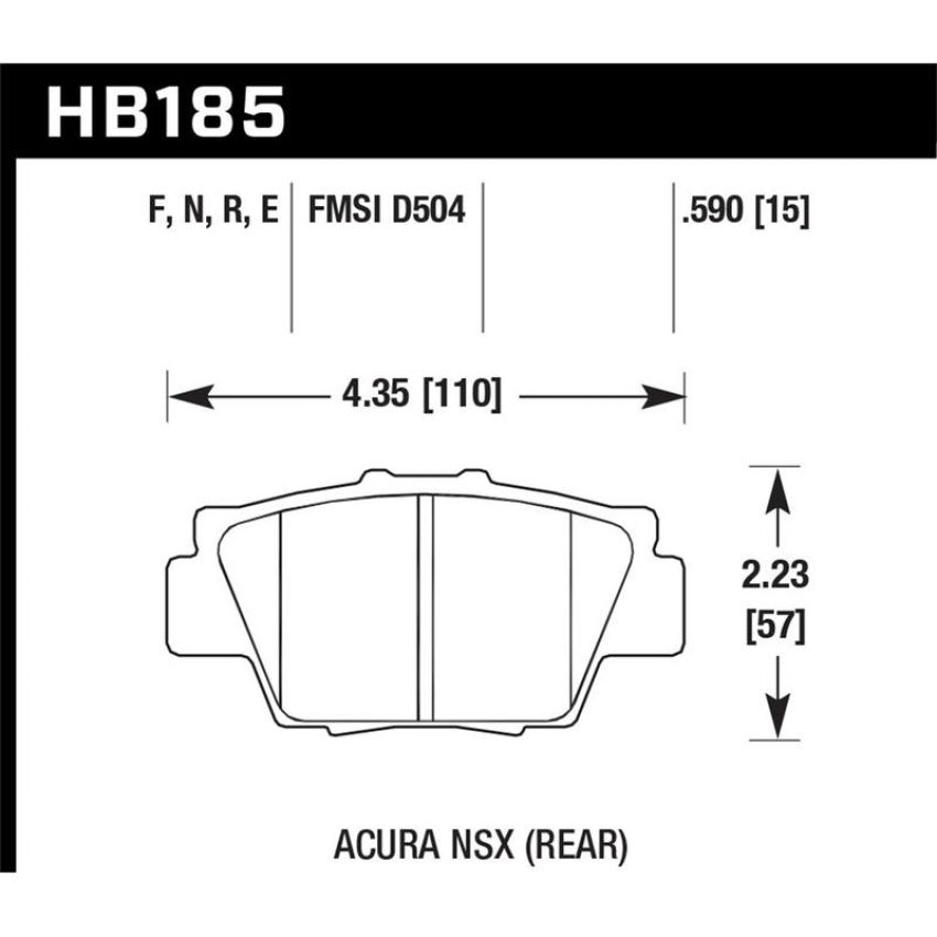 Hawk Performance HB185E.590 Blue 9012 Disc Brake Pad