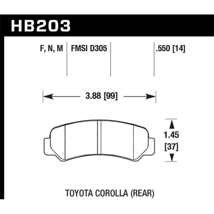 Hawk Performance HB203F.550 HPS Disc Brake Pad