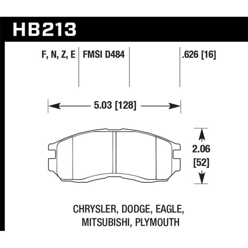 Hawk Performance HB213E.626 Blue 9012 Disc Brake Pad