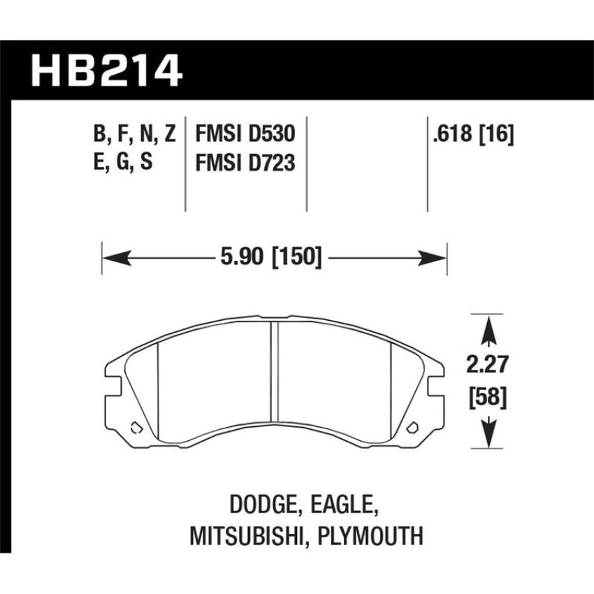 Hawk Performance HB214B.618 HPS 5.0 Disc Brake Pad