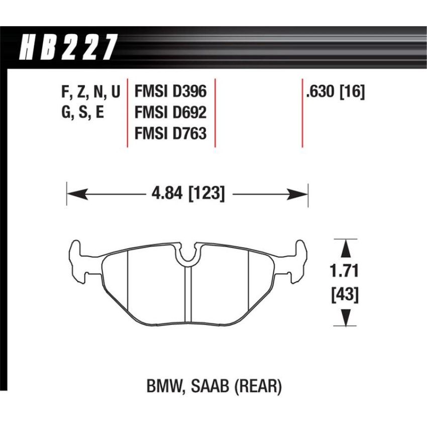 Hawk Performance HB227Z.630 Performance Ceramic Disc Brake Pad