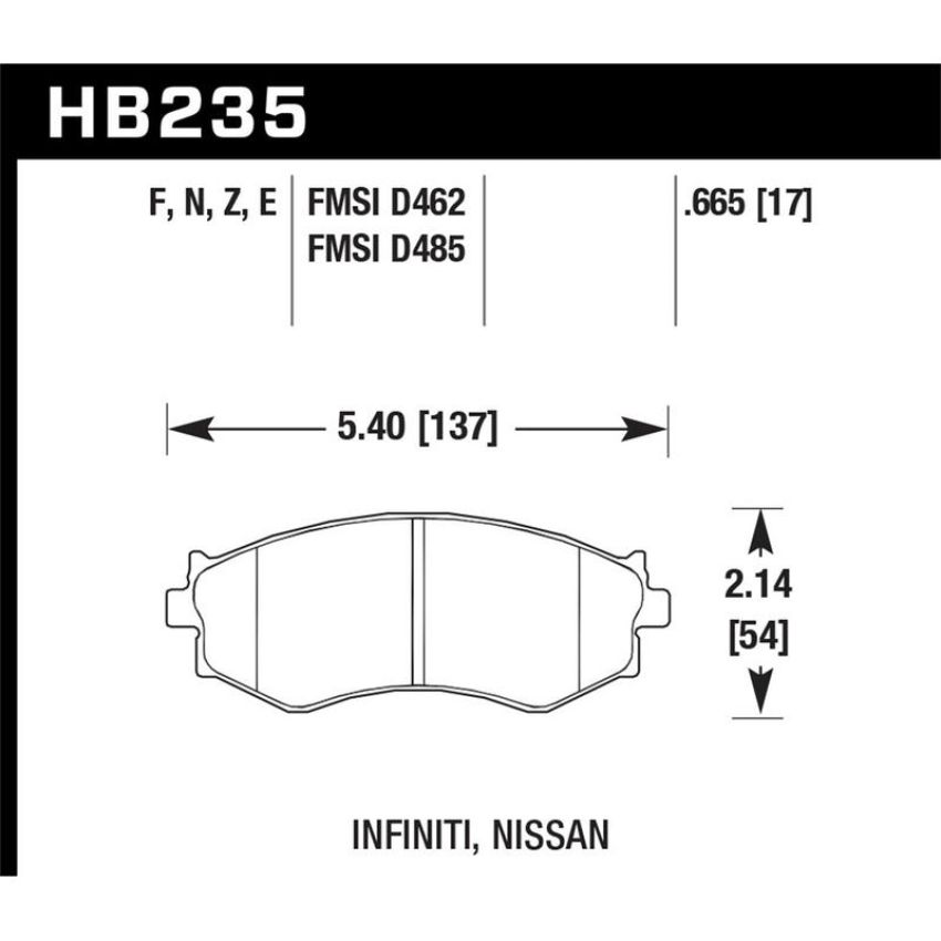 Hawk Performance HB235E.665 Blue 9012 Disc Brake Pad