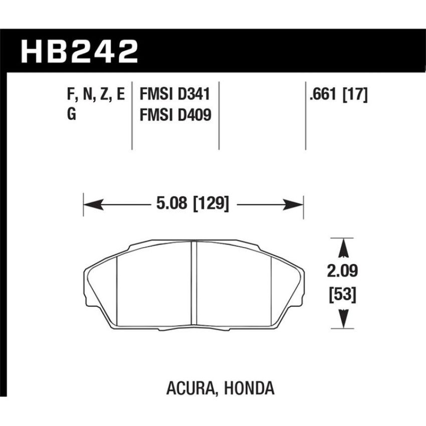 Hawk Performance HB242E.661 Blue 9012 Disc Brake Pad