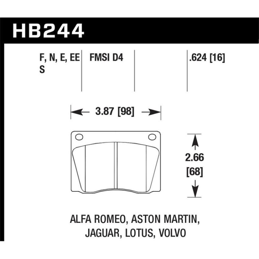 Hawk Performance HB244S.624 HT-10 Disc Brake Pad