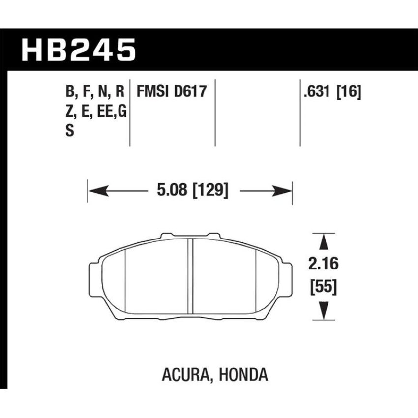 Hawk Performance HB245E.631 Blue 9012 Disc Brake Pad
