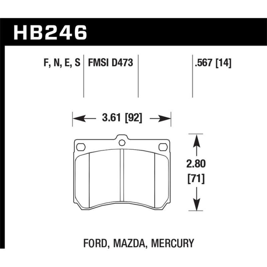 Hawk Performance HB246F.567 HPS Disc Brake Pad