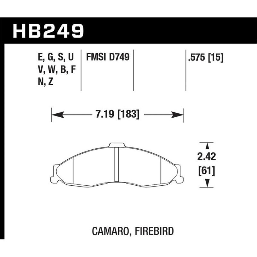 Hawk Performance HB249F.575 HPS Disc Brake Pad