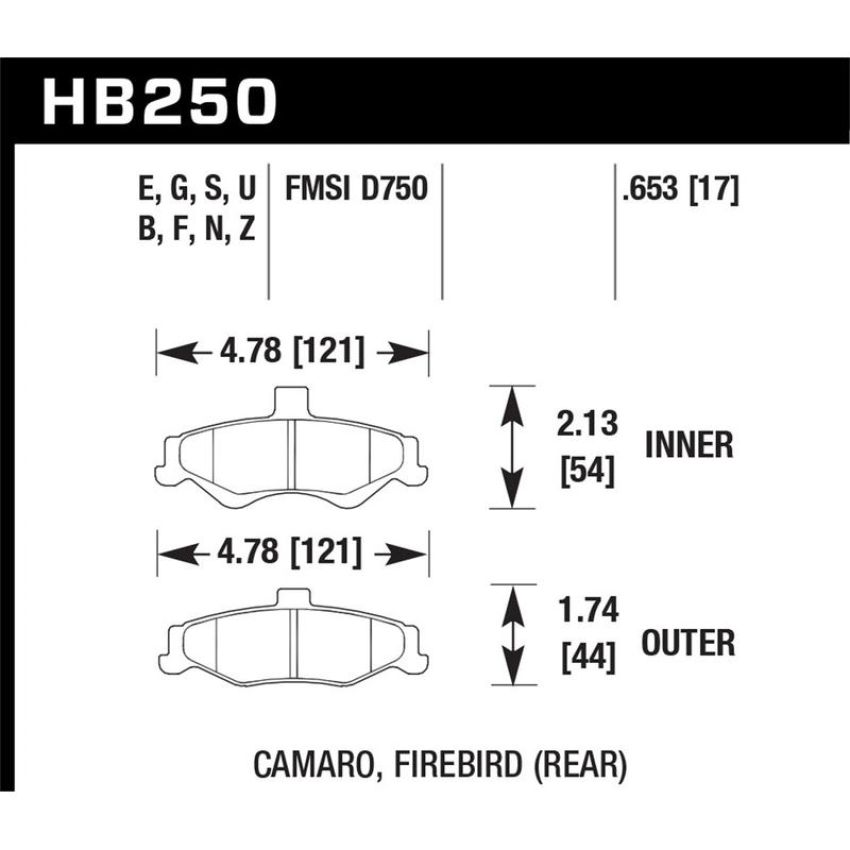 Hawk Performance HB250E.653 Blue 9012 Disc Brake Pad
