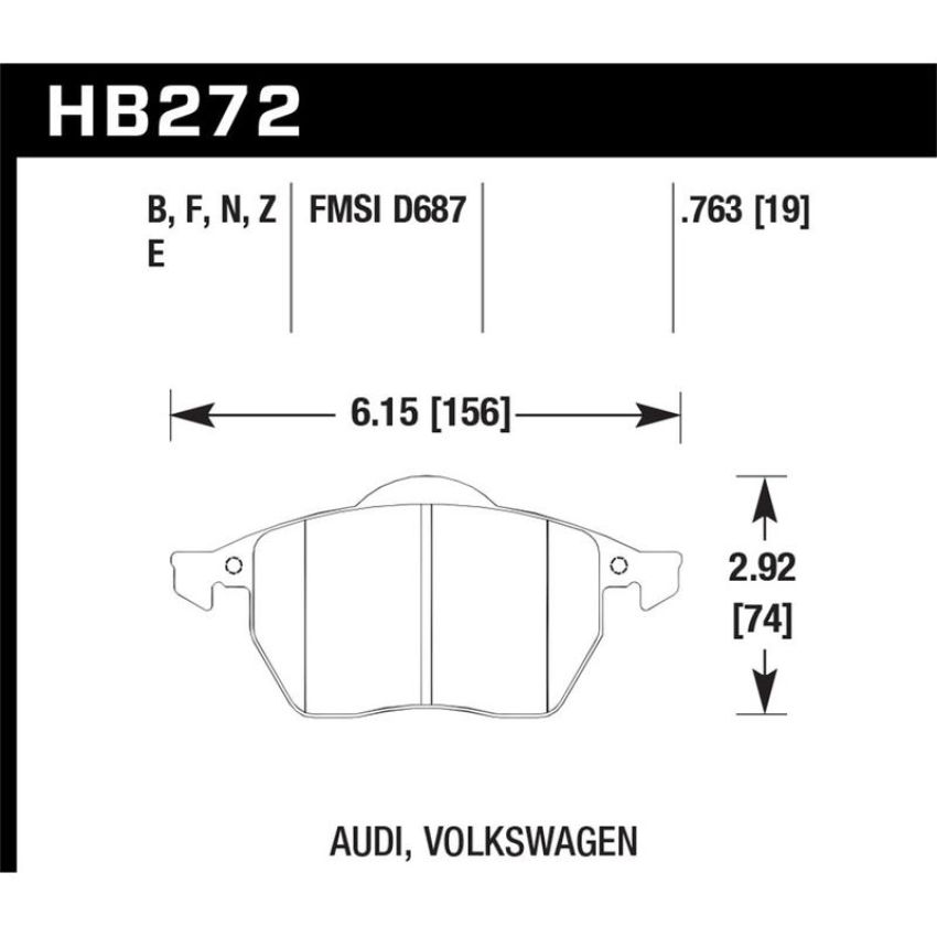 Hawk Performance HB272E.763 Blue 9012 Disc Brake Pad