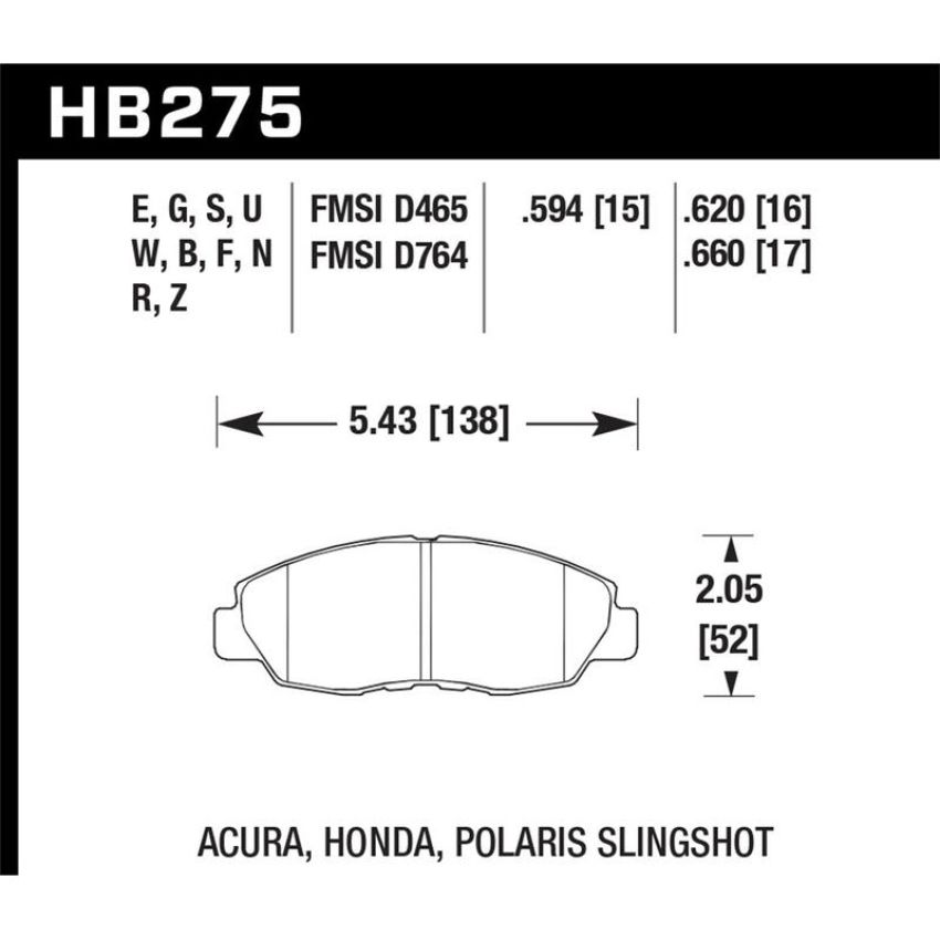 Hawk Performance HB275D.620 ER-1 Disc Brake Pad