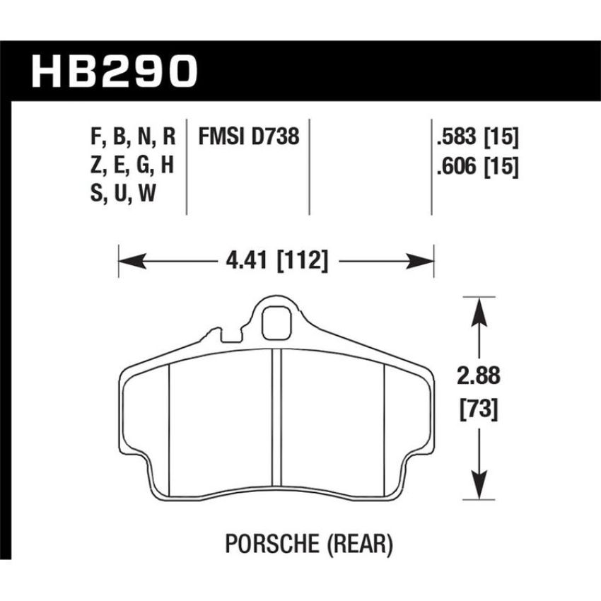 Hawk Performance HB290E.583 Blue 9012 Disc Brake Pad