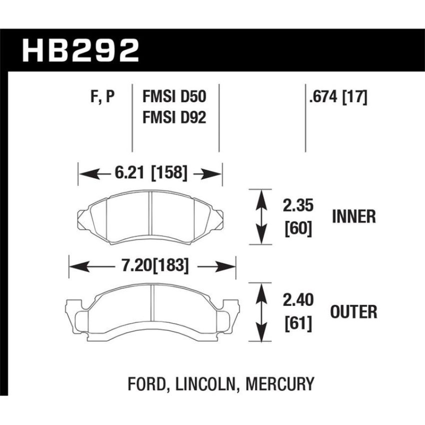 Hawk Performance HB292P.674 SuperDuty Disc Brake Pad