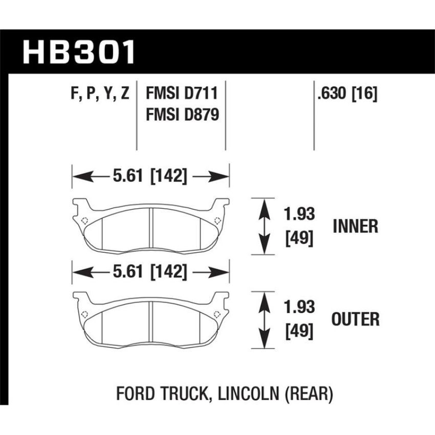 Hawk Performance HB301Z.630 Performance Ceramic Disc Brake Pad