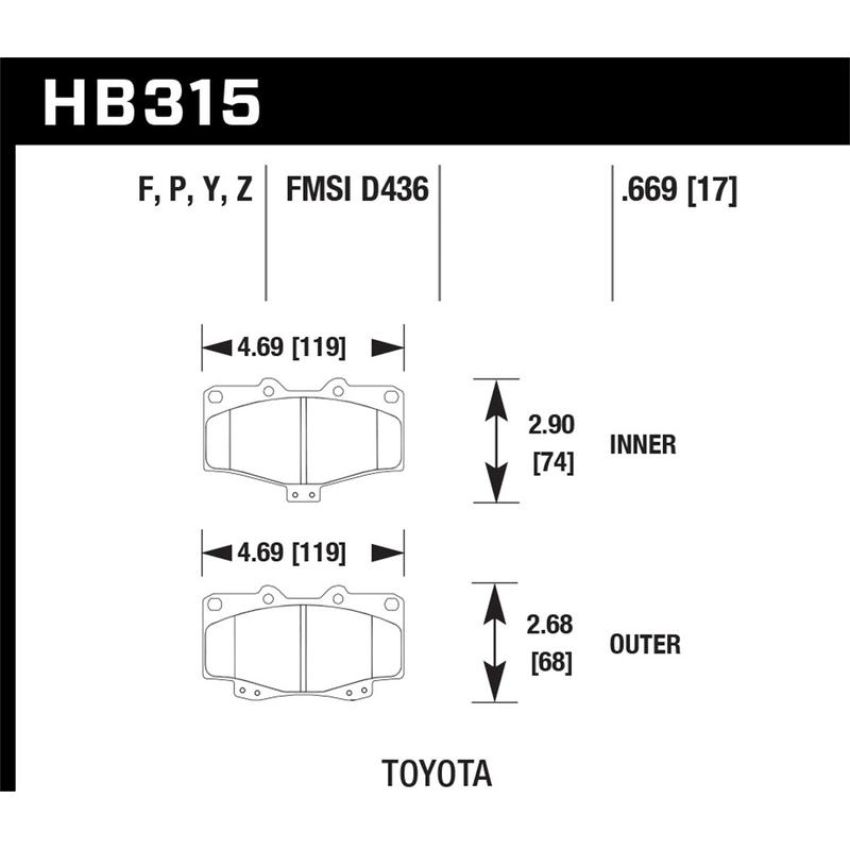 Hawk Performance HB315B.669 HPS 5.0 Disc Brake Pad