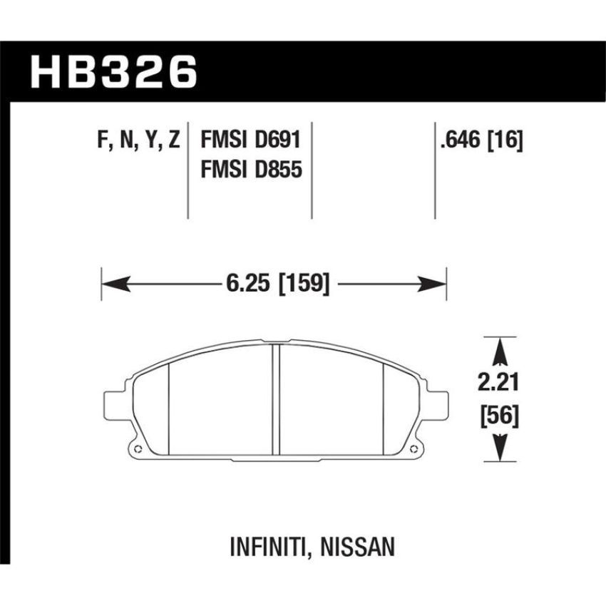 Hawk Performance HB326Y.646 LTS Disc Brake Pad