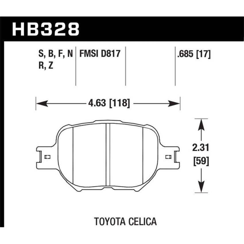Hawk Performance HB328B.685 HPS 5.0 Disc Brake Pad