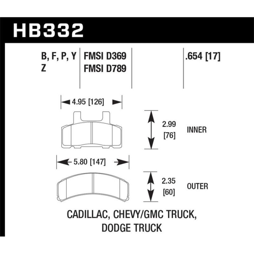Hawk Performance HB332Z.654 Performance Ceramic Disc Brake Pad