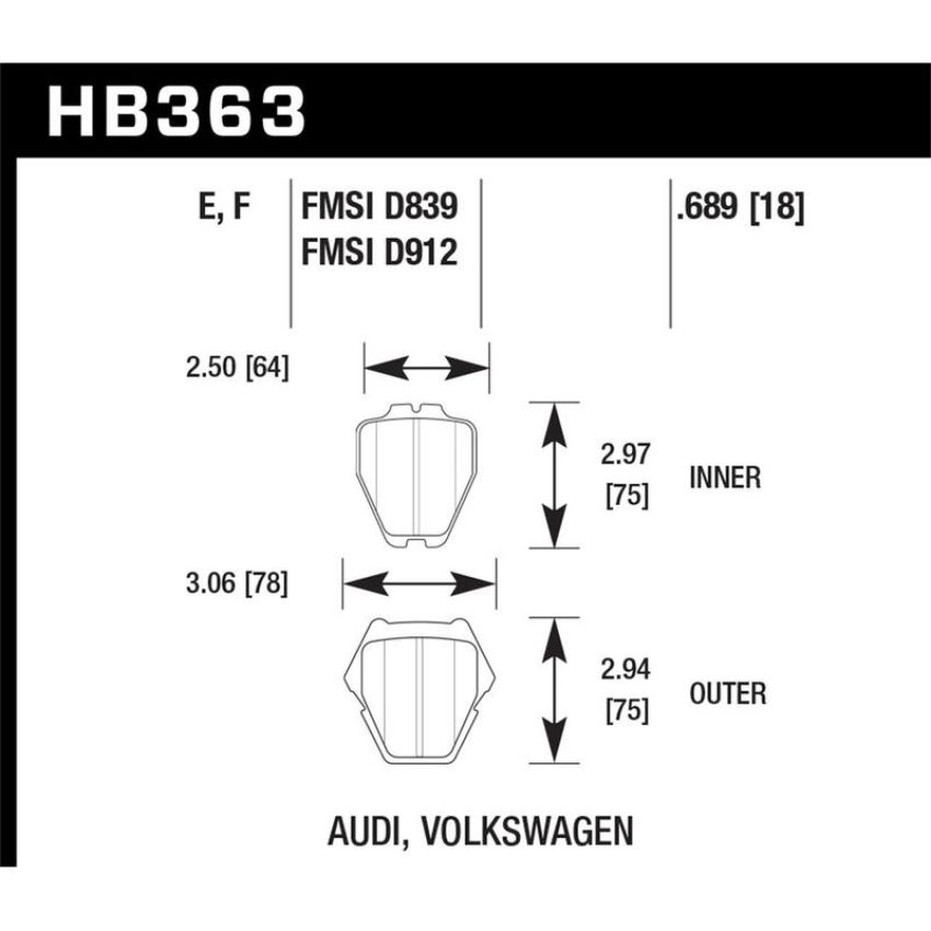 Hawk Performance HB363F.689A HPS Disc Brake Pad