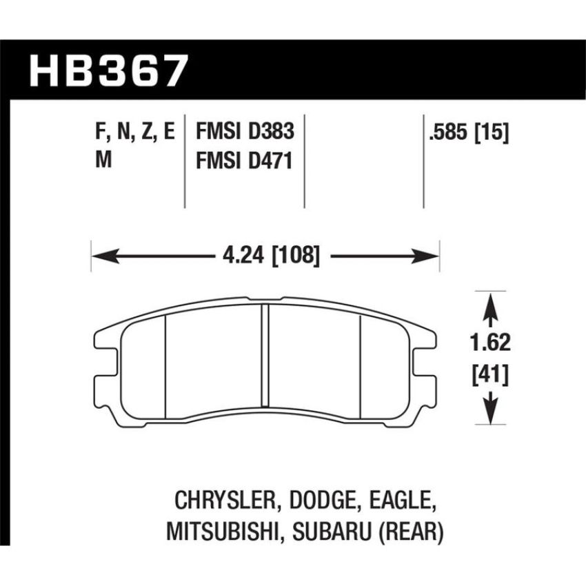 Hawk Performance HB367B.606 HPS 5.0 Disc Brake Pad