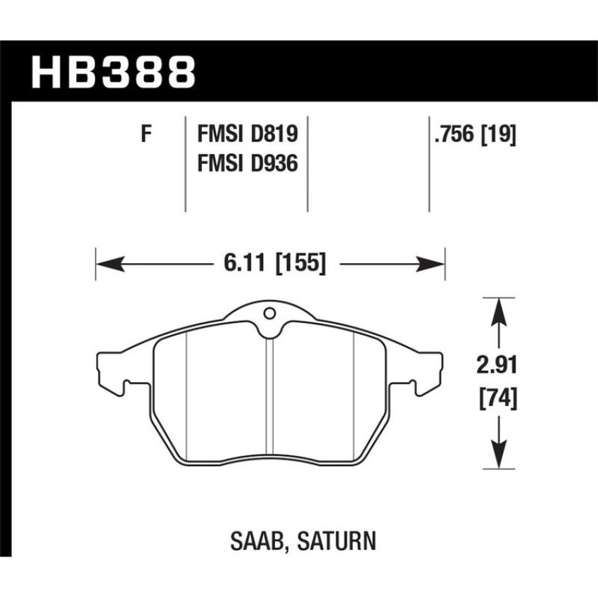 Hawk Performance HB388F.756 HPS Disc Brake Pad
