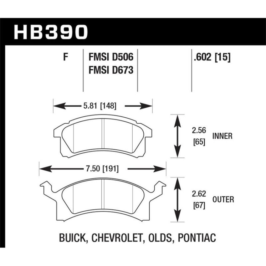 Hawk Performance HB390F.602 HPS Disc Brake Pad