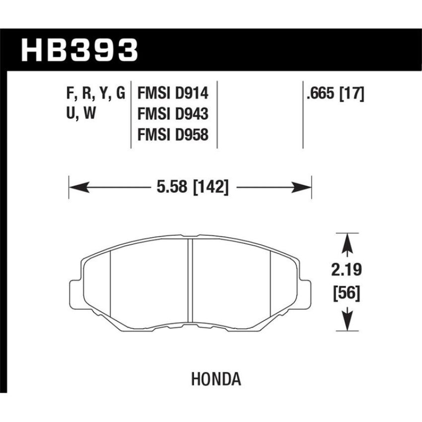 Hawk Performance HB393B.665 HPS 5.0 Disc Brake Pad