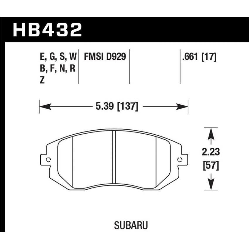 Hawk Performance HB432E.661 Blue 9012 Disc Brake Pad