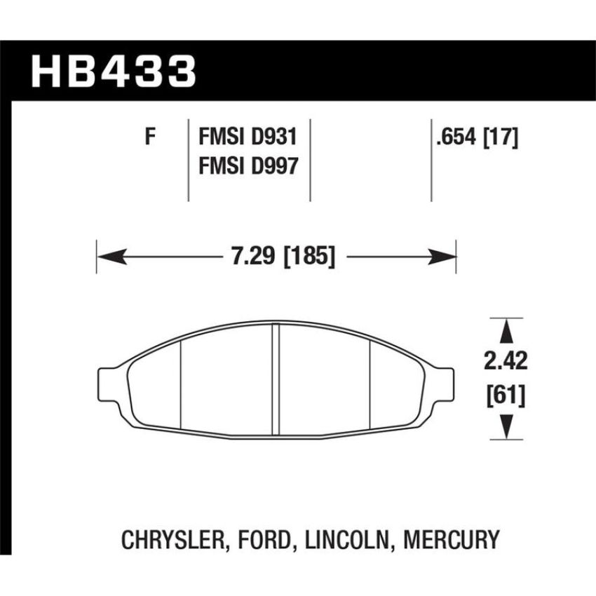 Hawk Performance HB433B.654 HPS 5.0 Disc Brake Pad