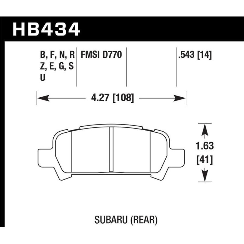 Hawk Performance HB434E.543 Blue 9012 Disc Brake Pad