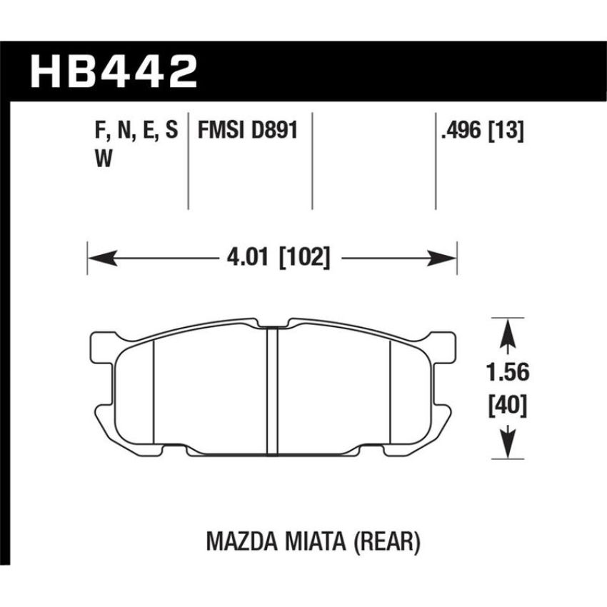 Hawk Performance HB442E.496 Blue 9012 Disc Brake Pad