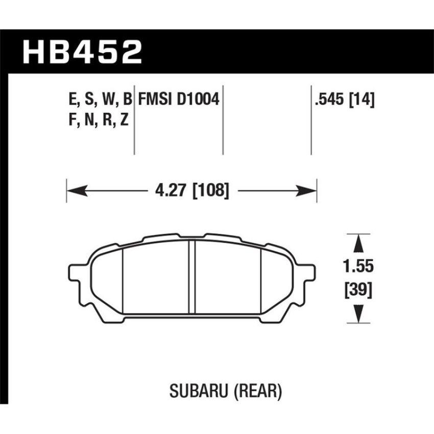 Hawk Performance HB452E.545 Blue 9012 Disc Brake Pad