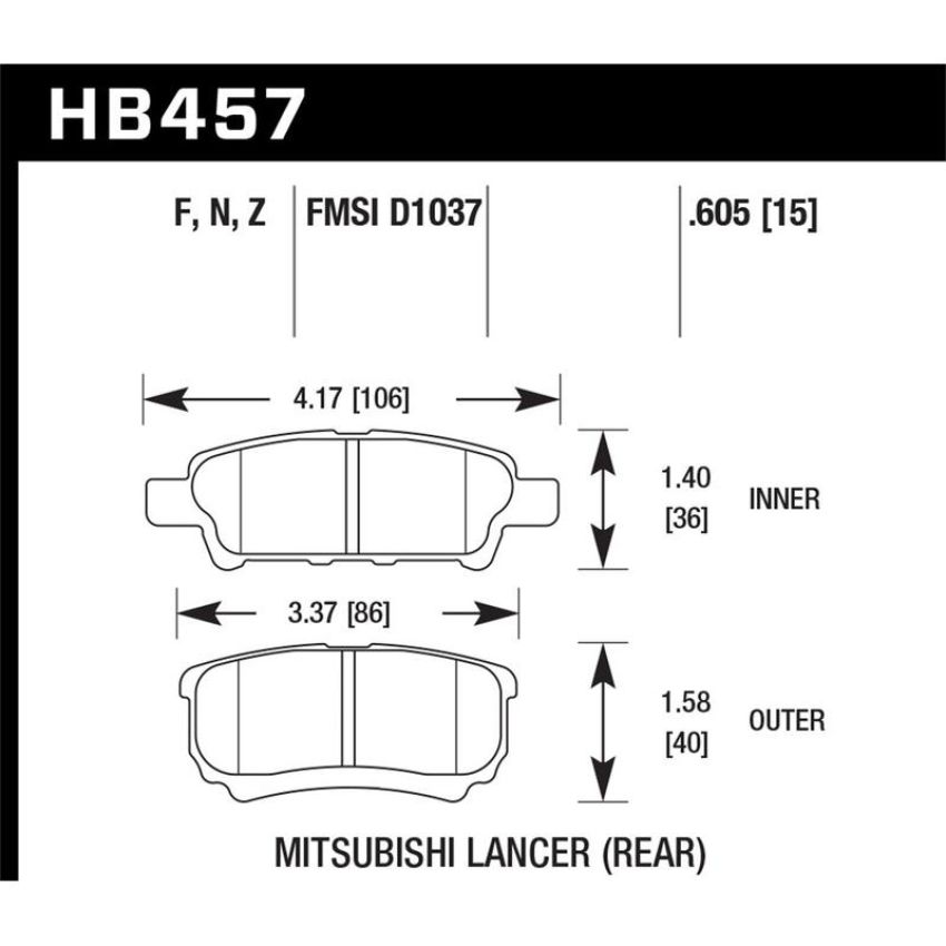 Hawk Performance HB457Z.605 Performance Ceramic Disc Brake Pad