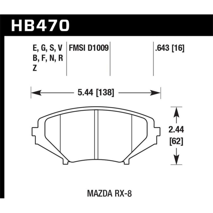 Hawk Performance HB470E.643 Blue 9012 Disc Brake Pad